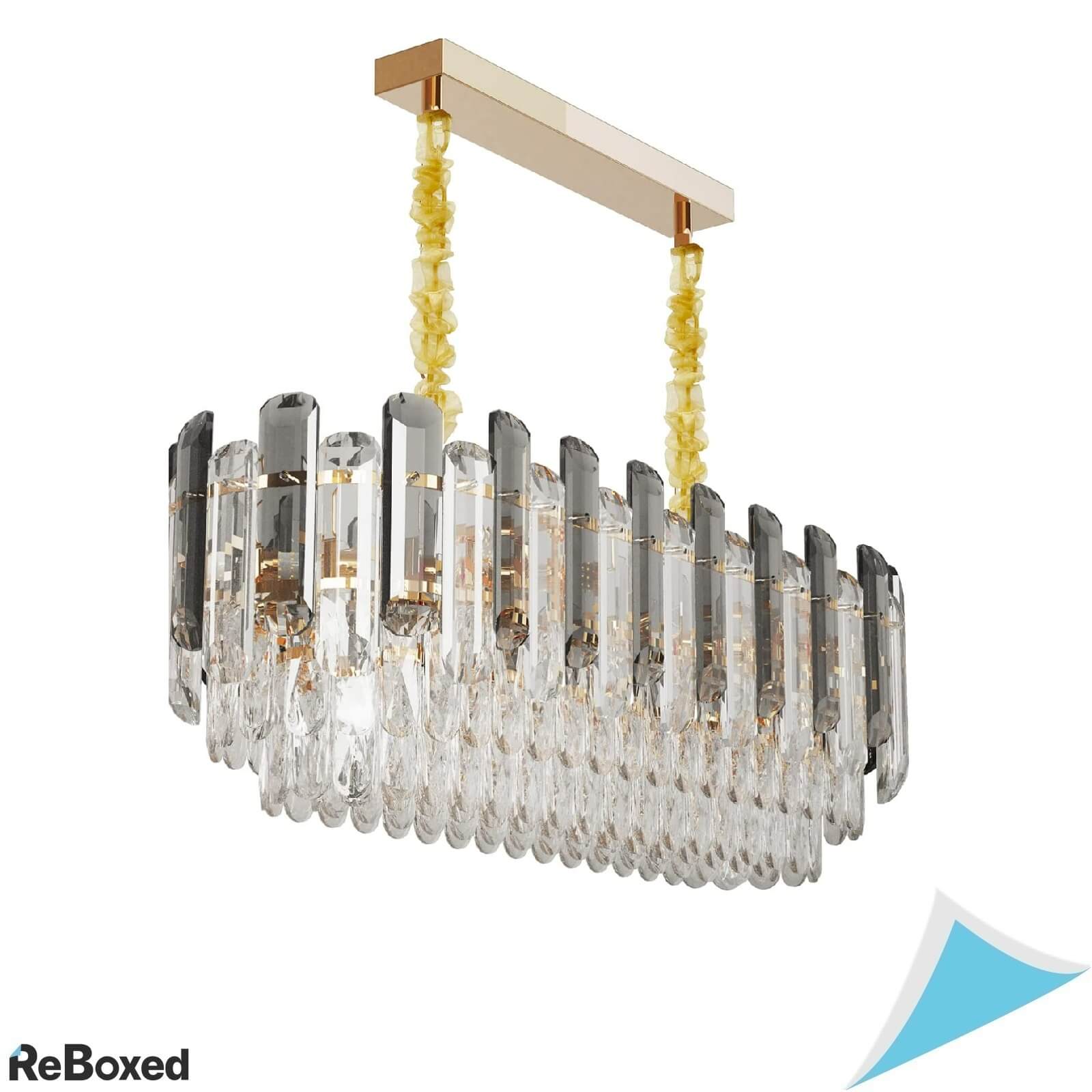 Luvodi Candelabru LED de Tavan Reglabil cu Cristale si 3 Niveluri