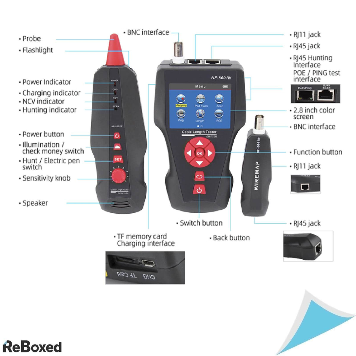 NOYAFA NF-8601W Tester Multifunctional PoE PING Lungime 2000m