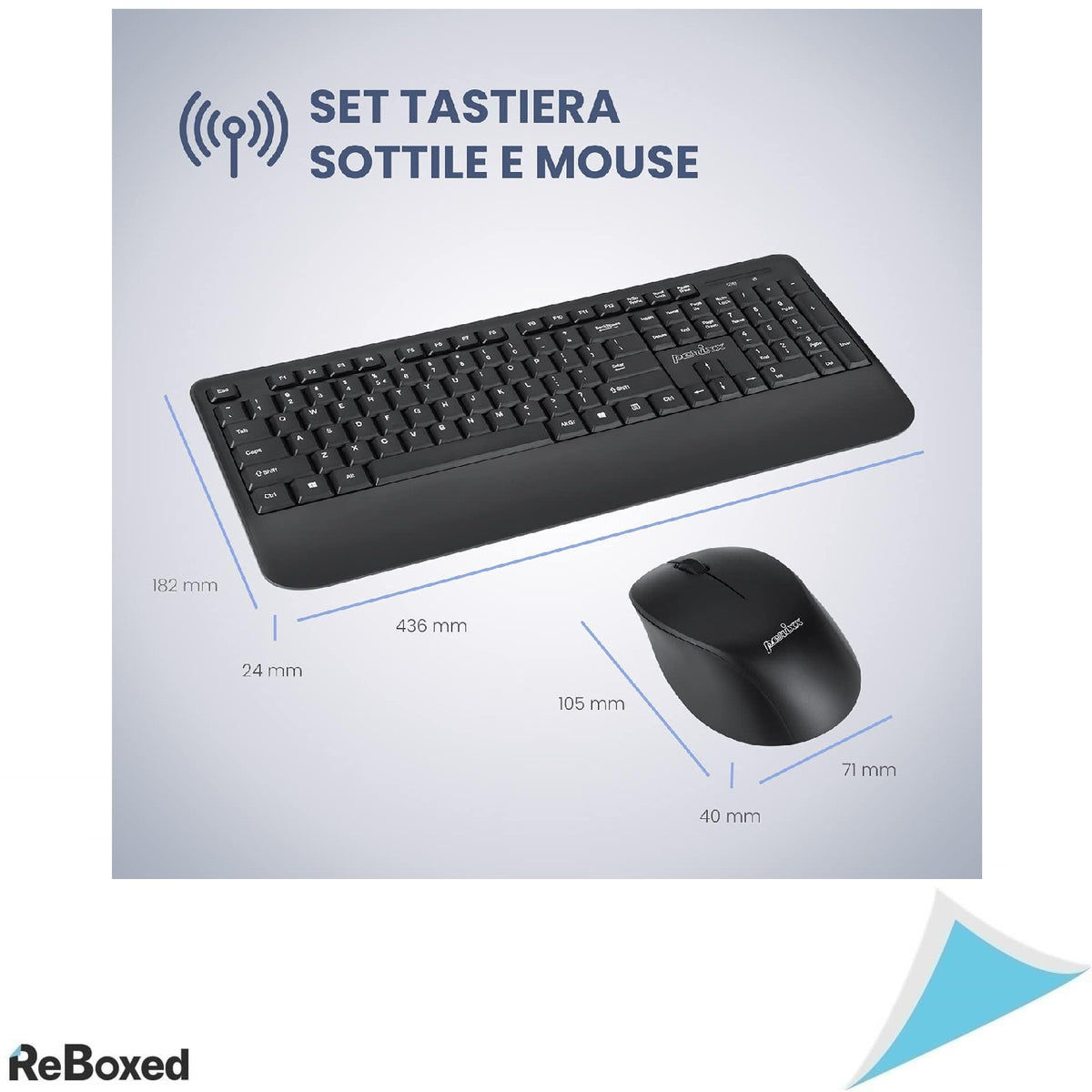 Perixx PERIDUO-714 – Tastatura si Mouse Wireless, Layout Italian