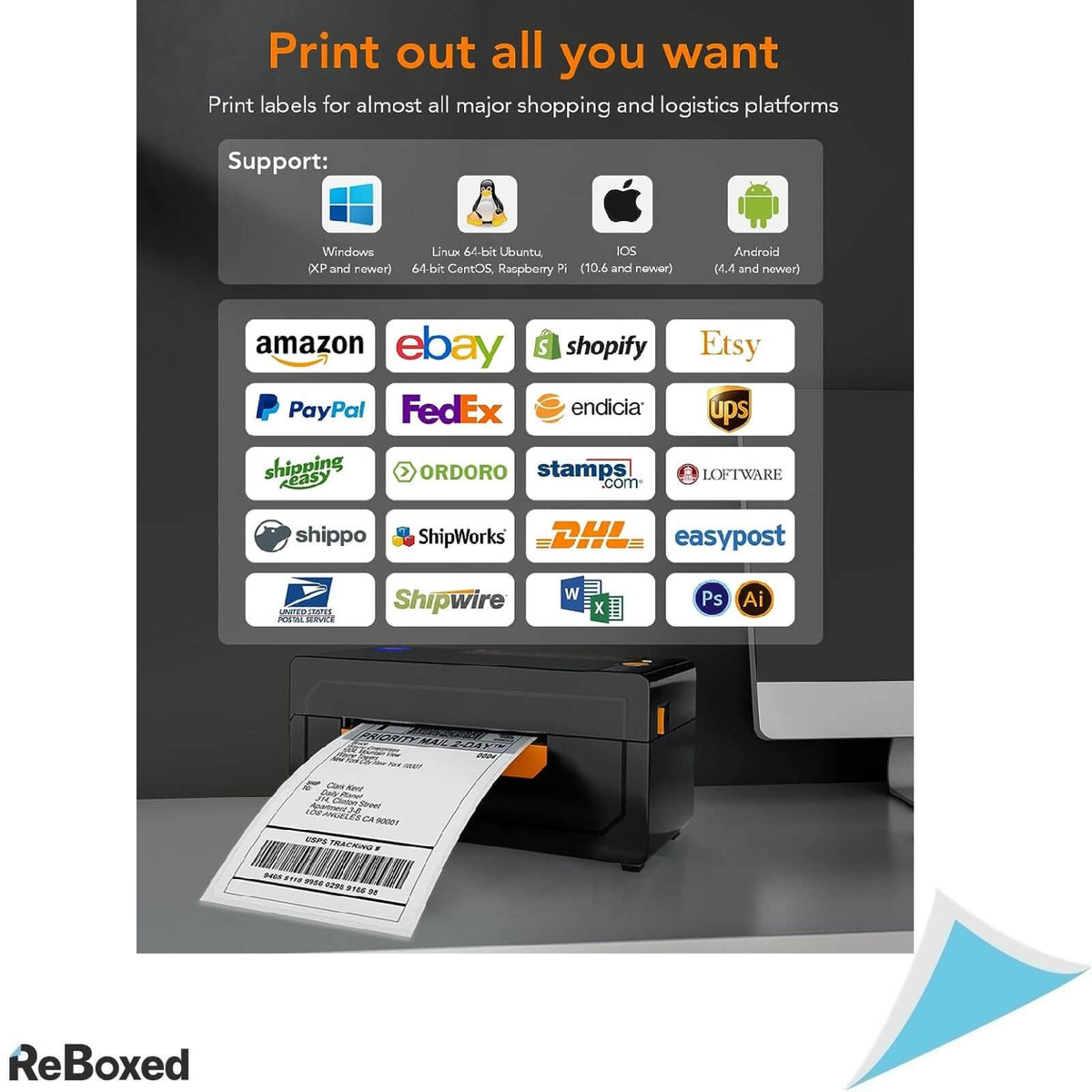 Accwork Imprimanta Termica de Etichete