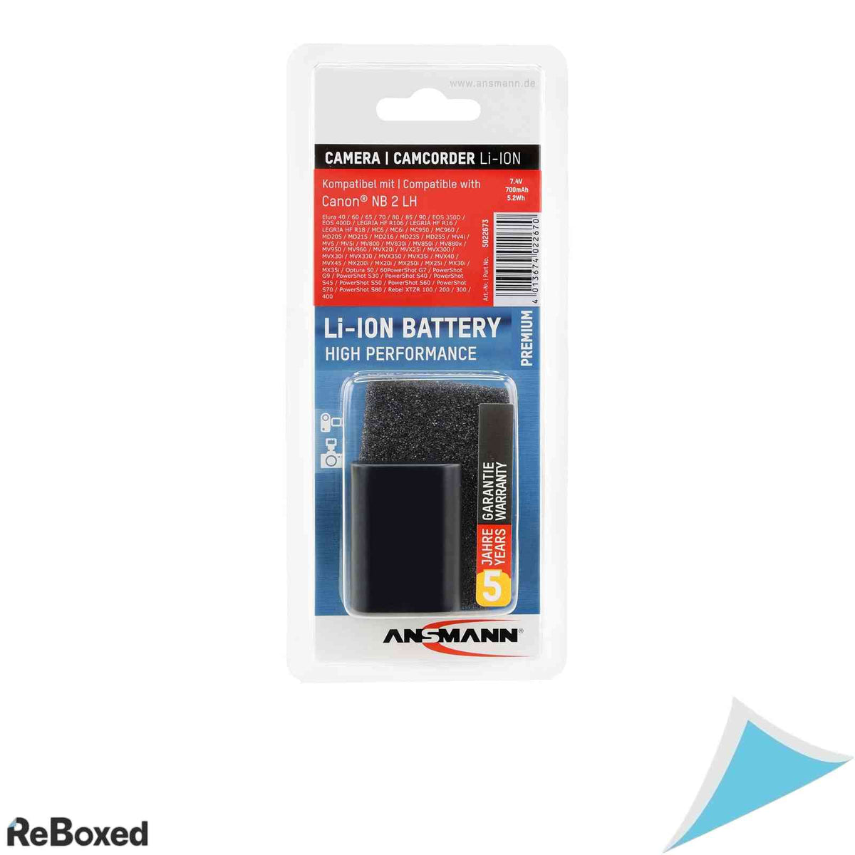 Acumulator Li-Ion Ansmann Compatibil Canon NB-2LH 7.4V 700mAh pentru Camere Foto Digitale