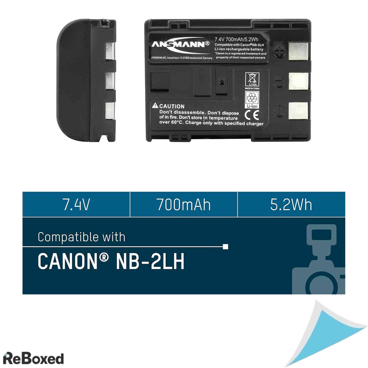 Acumulator Li-Ion Ansmann Compatibil Canon NB-2LH 7.4V 700mAh pentru Camere Foto Digitale