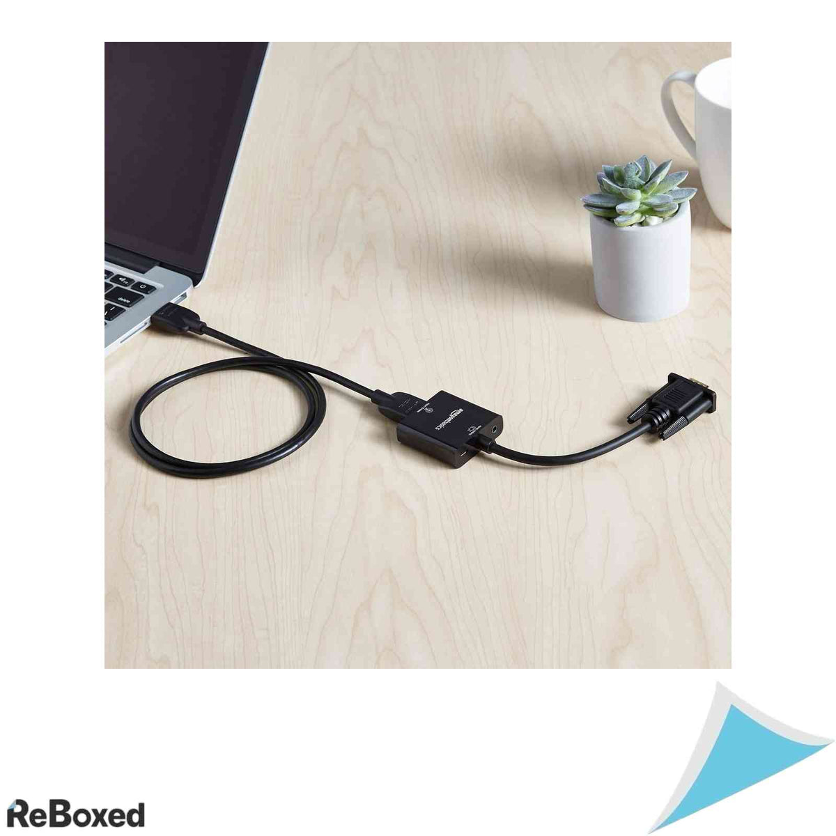 Adaptor HDMI Mama la VGA Tata Amazon Basics, Port Audio 3.5 mm, Full HD 1080p, Negru