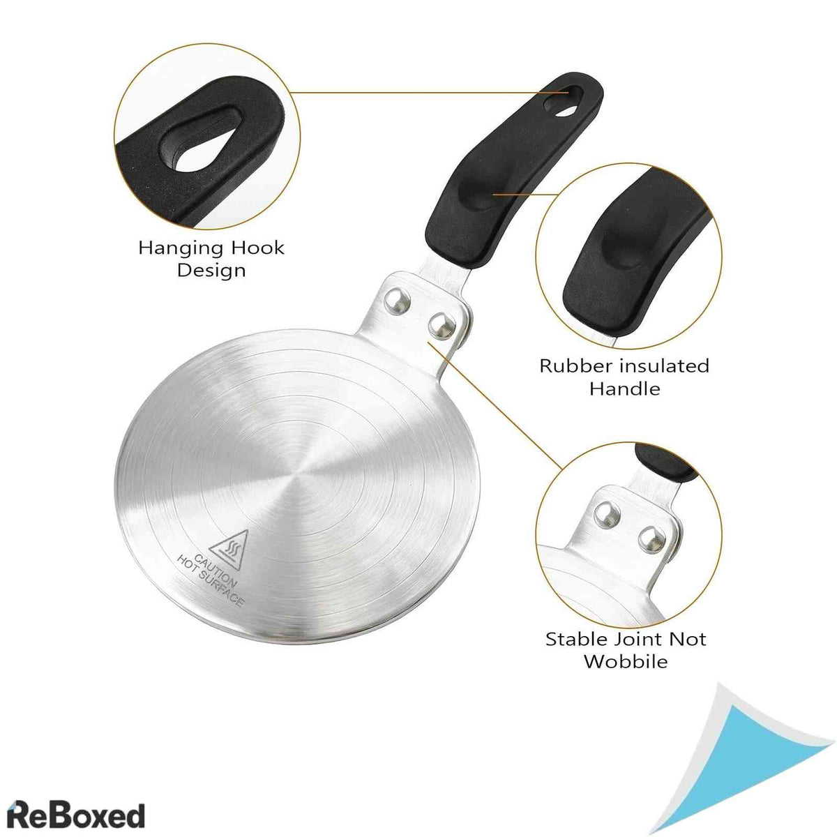 Adaptor plita inductie 13 cm, disc difuzor de caldura din inox pentru cafetiera si vase