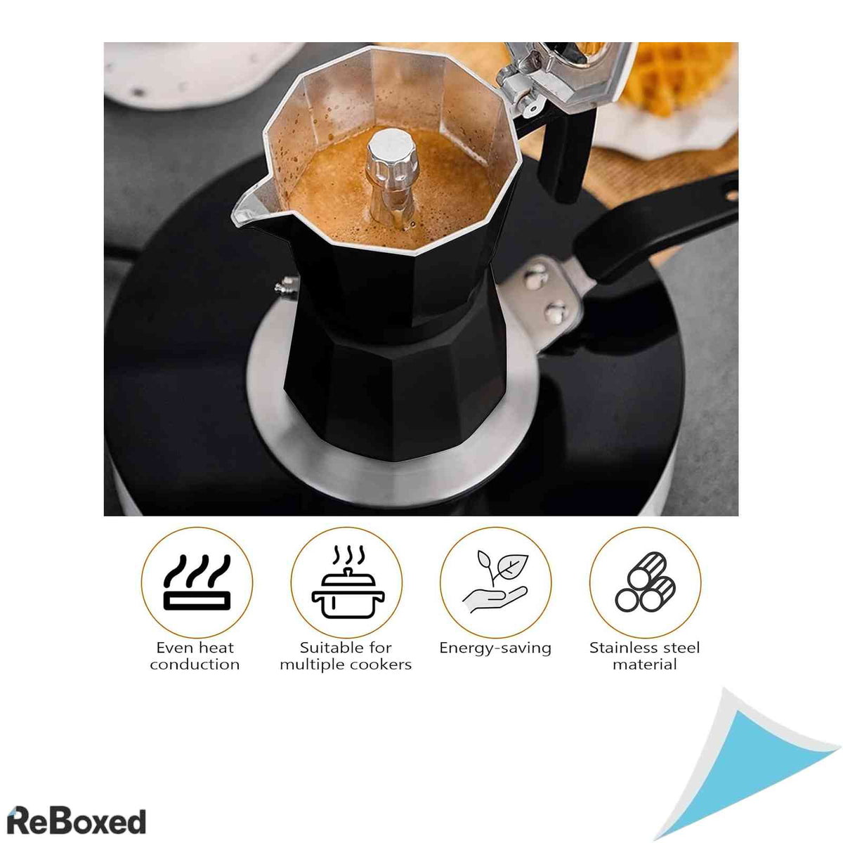 Adaptor plita inductie 13 cm, disc difuzor de caldura din inox pentru cafetiera si vase