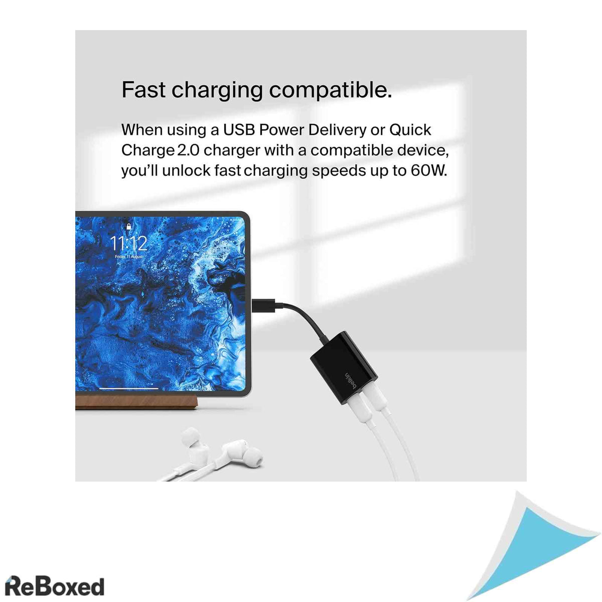 Adaptor Splitter Belkin RockStar USB-C Audio si Incarcare Fast Charge 60W Power Delivery, Negru