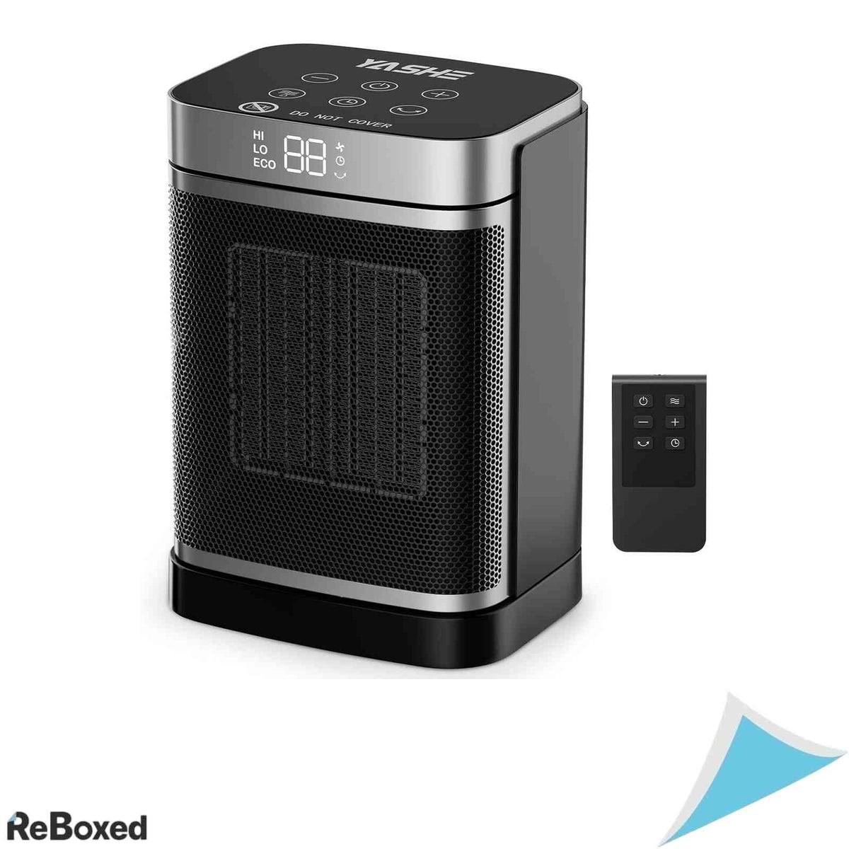 Aeroterma Ceramica PTC YASHE Putere 1500W Economica Telecomanda Termostat Oscilatie 70 Grade Timer 24H Protectie Rasturnare si Supraincalzire Silentioasa 34dB Negru