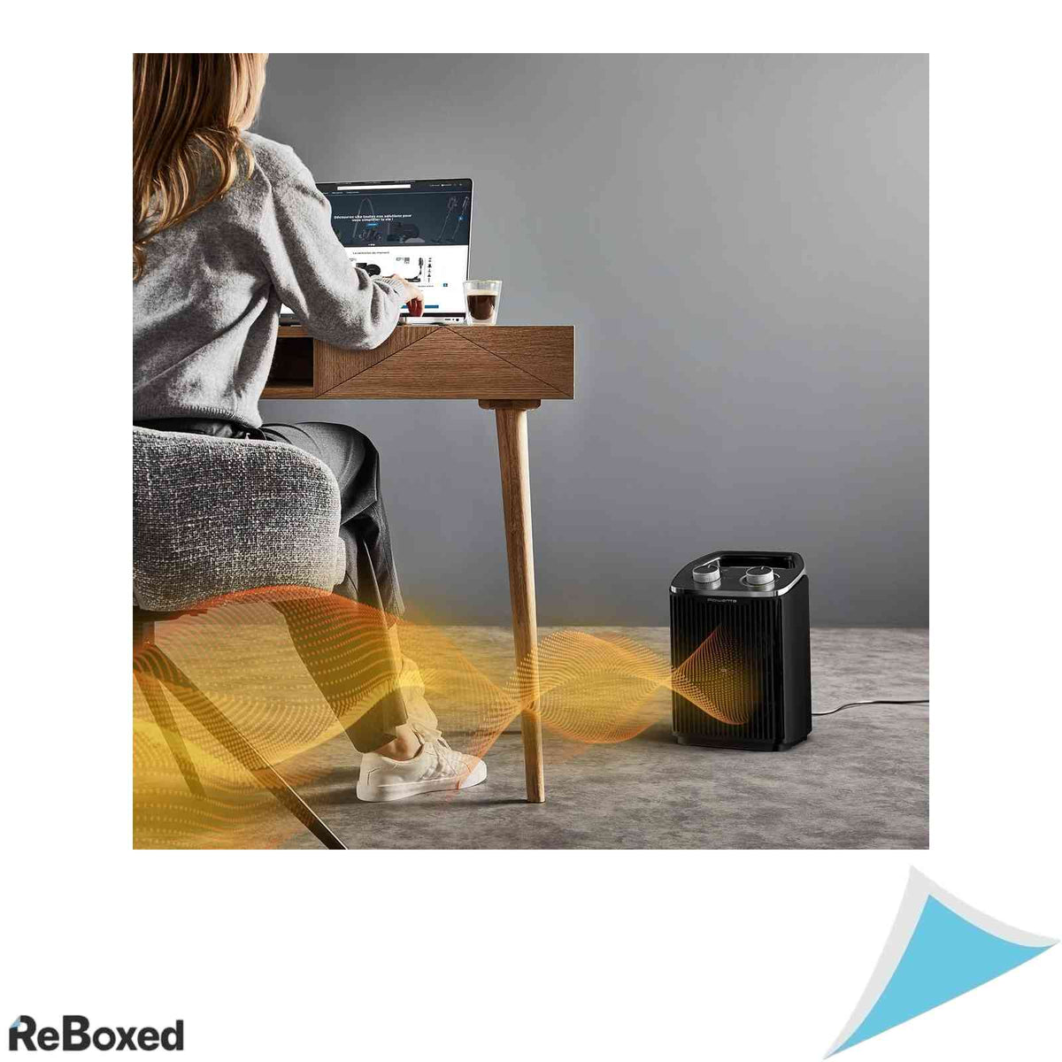 Aeroterma Compacta Rowenta Instant Comfort Compact 2000 Putere Reglabila 2 Trepte Mod Ventilatie Rece Termostat Mecanic Maner Transport Negru/Gri