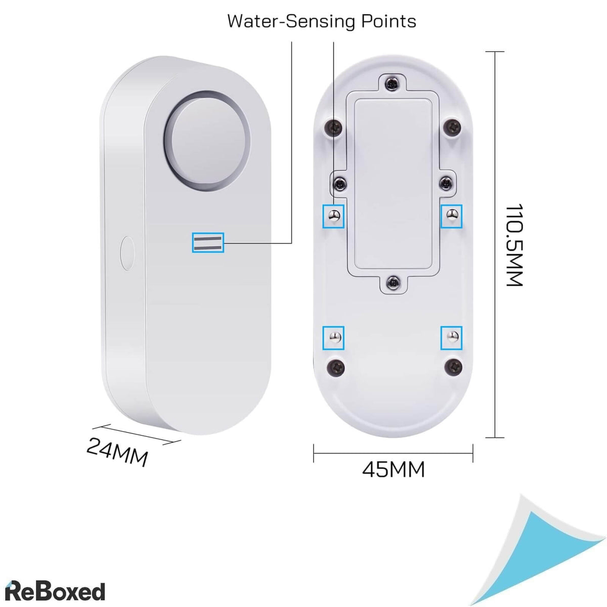 Agshome 2 Senzori cu Alarma pentru Scurgeri de Apa 120dB