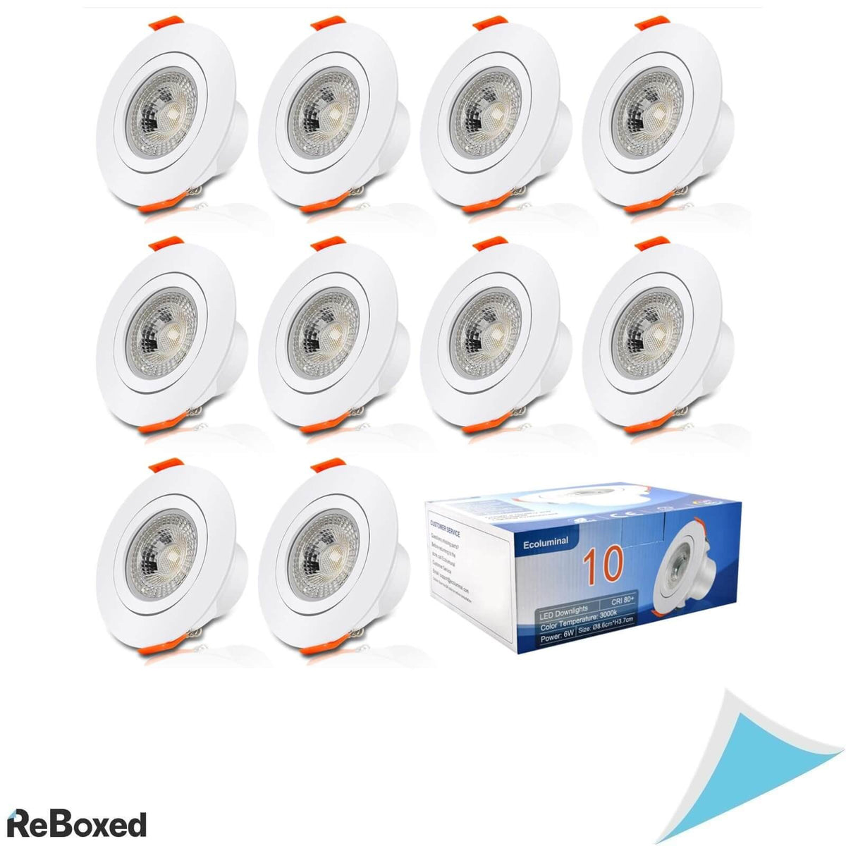 Aialun Flat Set 10 Spoturi LED Incastrate 230V 6W IP44 500lm 3000K