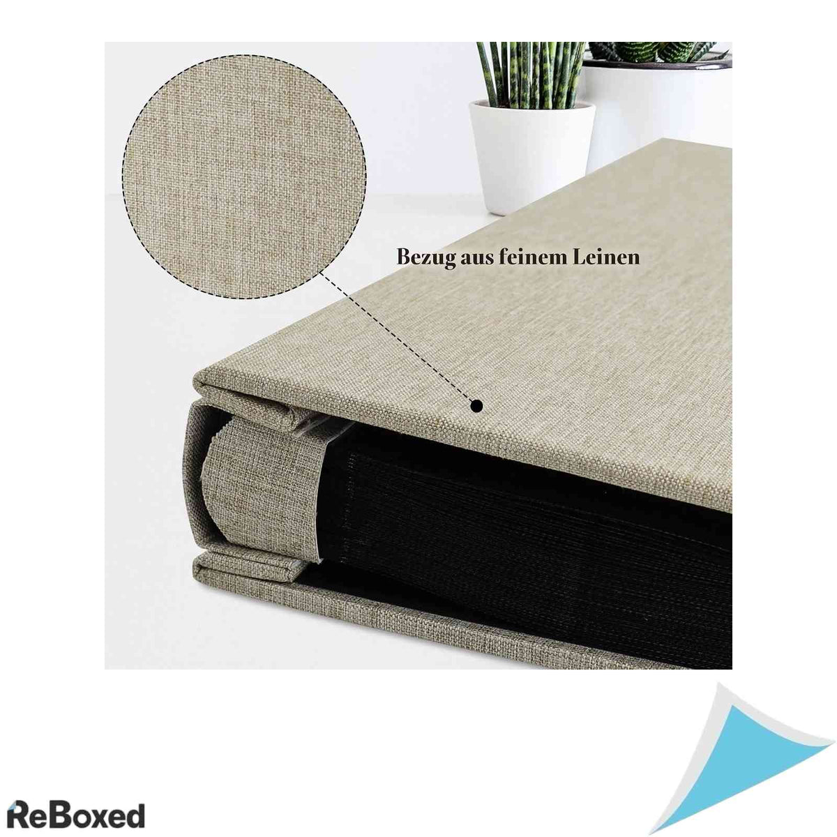Album Foto Vienrose 600 Poze 10x15 cm Coperta din In Bumbac Buzunare Slip-in Pagini Negre Beige