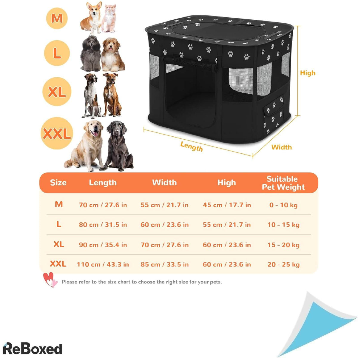 Allsopets Tarc Pliabil pentru Animale de Companie M