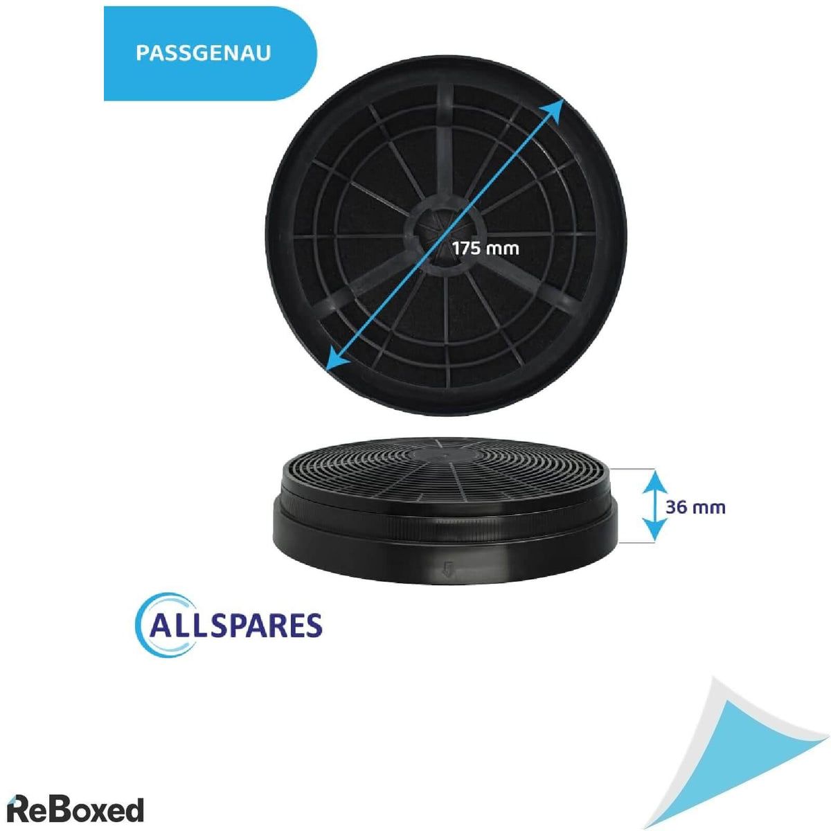 Allspares 2 x Filtre de Carbune Activ pentru Hote