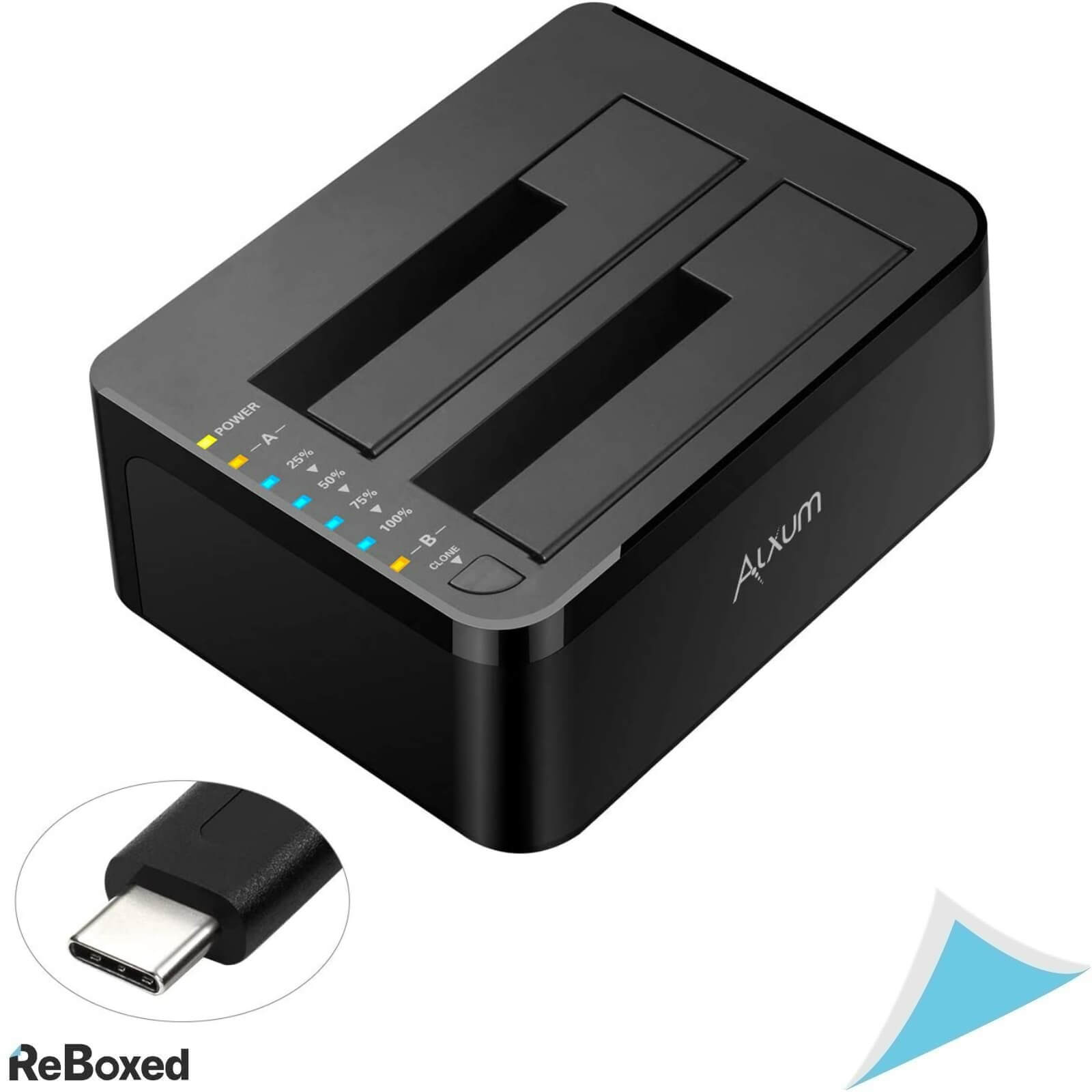 Alxum Docking Station USB-C 2 x HDD/SSD Functie Clonare 2x18TB