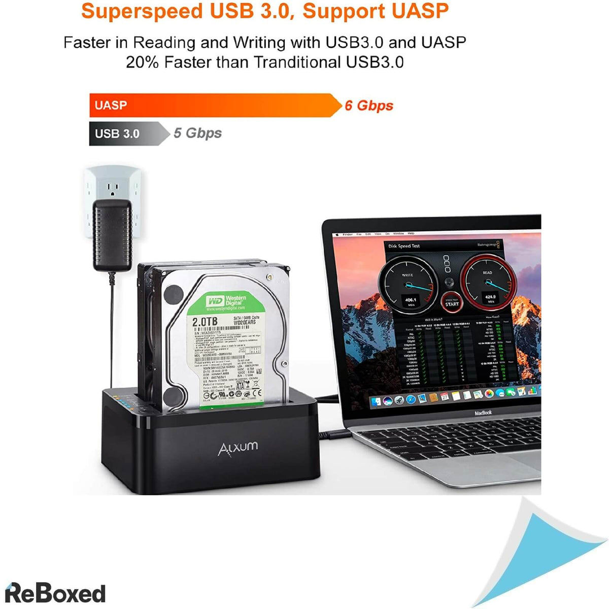 Alxum Docking Station USB-C 2 x HDD/SSD Functie Clonare 2x18TB