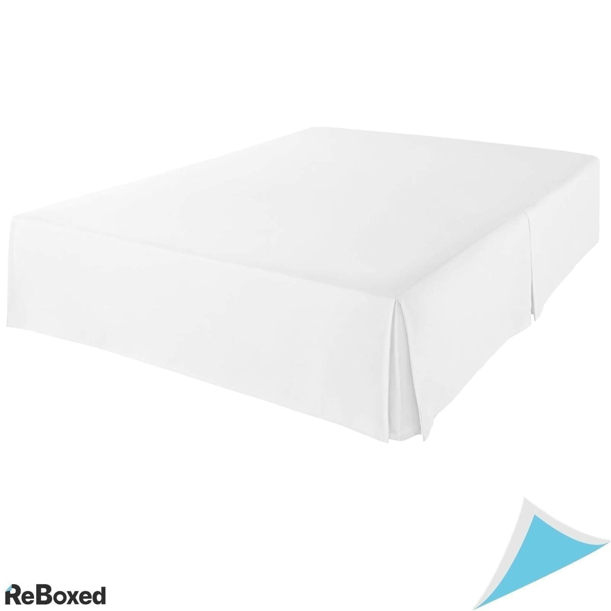 AmazonBasics Husa de Pat  cu Volane Alb Stralucitor 137 x 191 x 41 cm