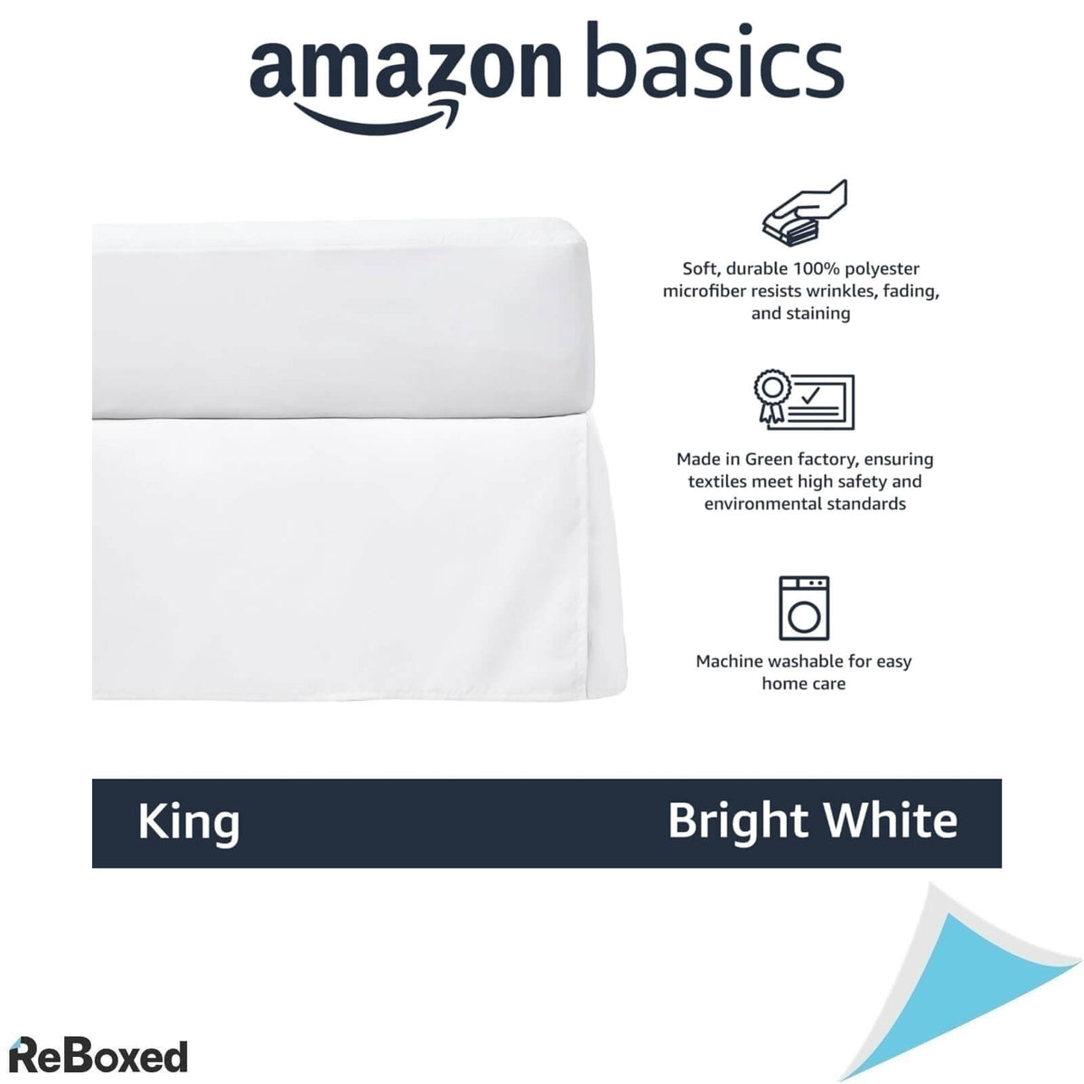 AmazonBasics Husa Pat Alb Stralucitor 198 x 203 x 41 cm