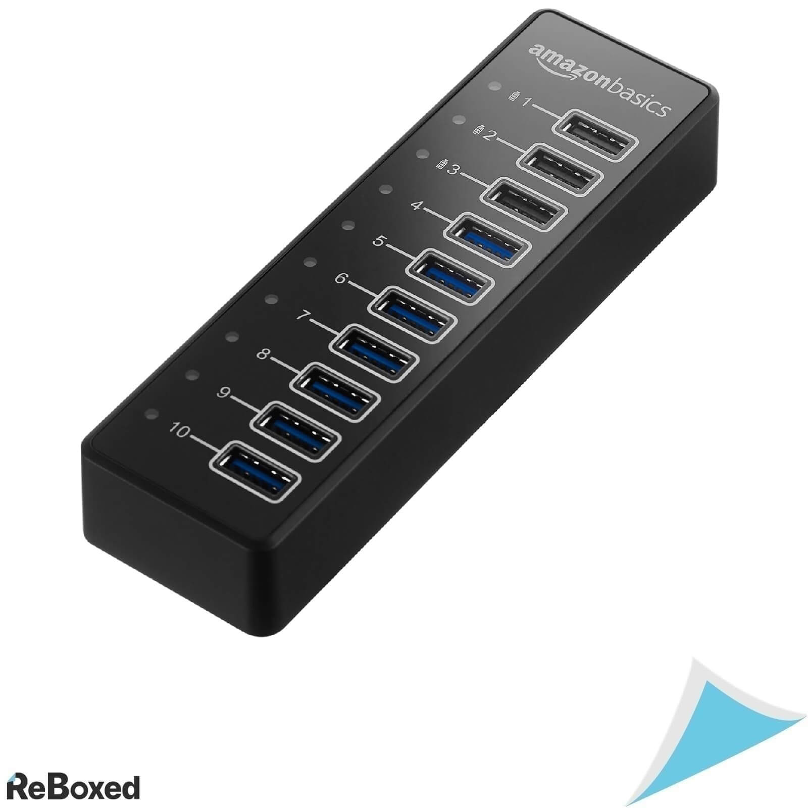 AmazonBasics Hub USB-C 3.1 cu 10 Porturi si Incarcare 65W Negru