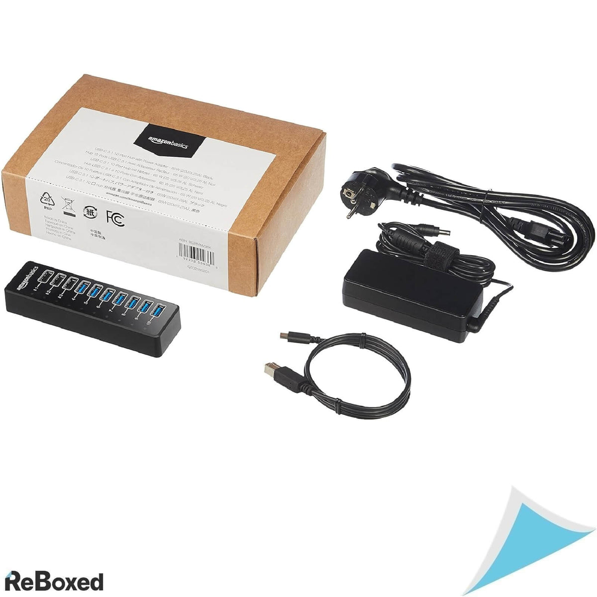 AmazonBasics Hub USB-C 3.1 cu 10 Porturi si Incarcare 65W Negru