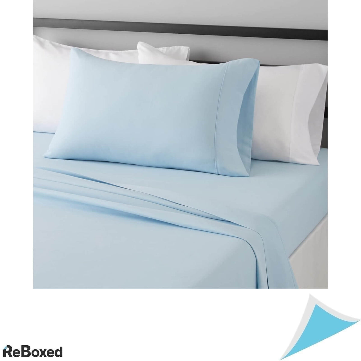 AmazonBasics Set Lenjerie de Pat din 3 Piese Albastru Deschis
