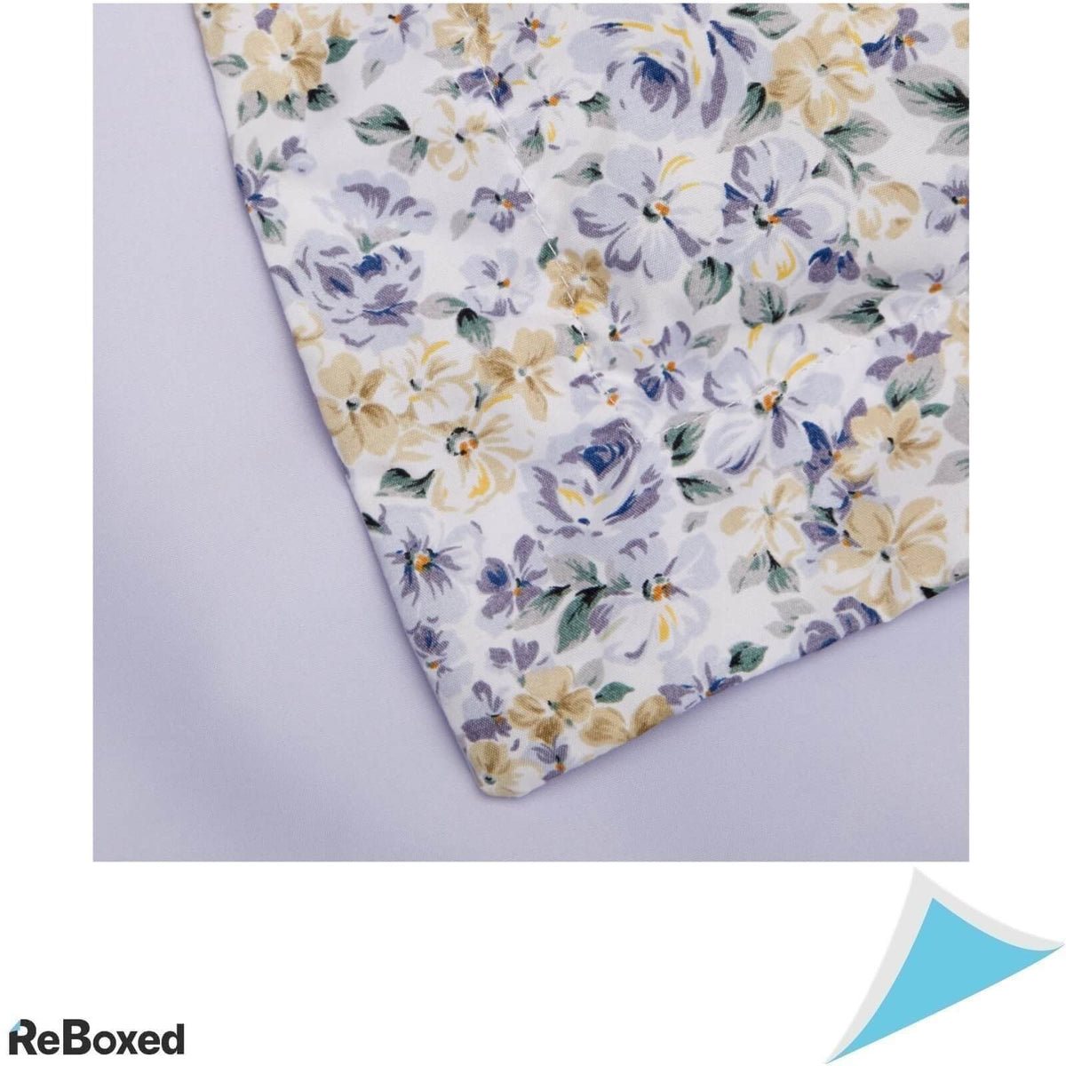 AmazonBasics Set Lenjerie de Pat Plic Pilota 224 x 224 si 2 Fete Perna 51 x 66 Albastru Floral