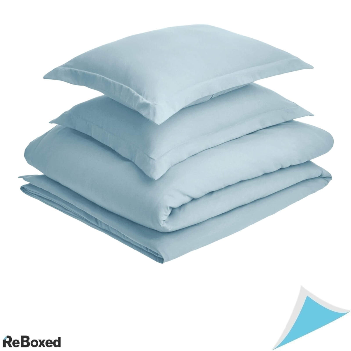 AmazonBasics Set Lenjerie de Pat Plic Pilota 224 x 224 si 2 Fete Perna 51 x 66 Albastru Spa