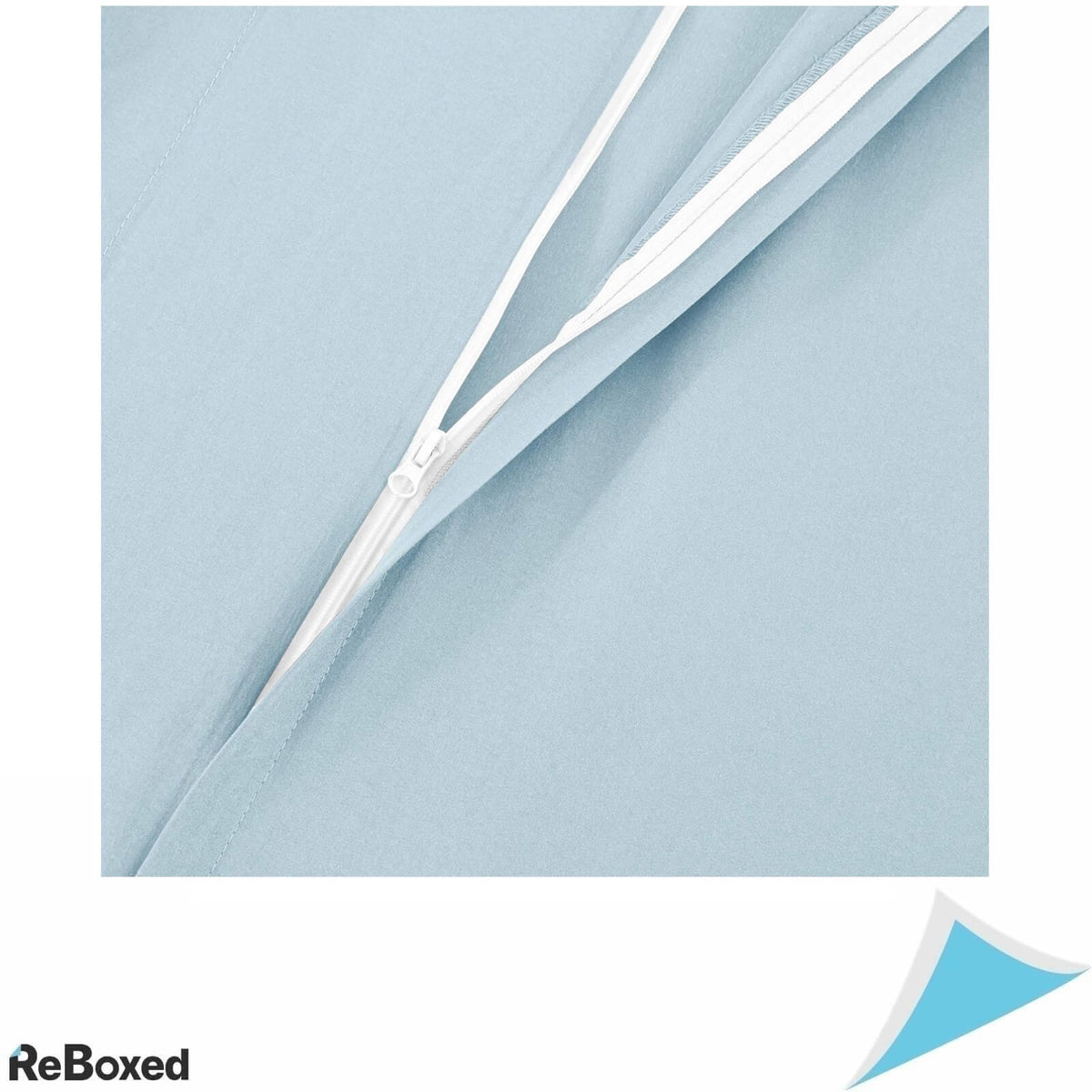 AmazonBasics Set Lenjerie de Pat Plic Pilota 224 x 224 si 2 Fete Perna 51 x 66 Albastru Spa