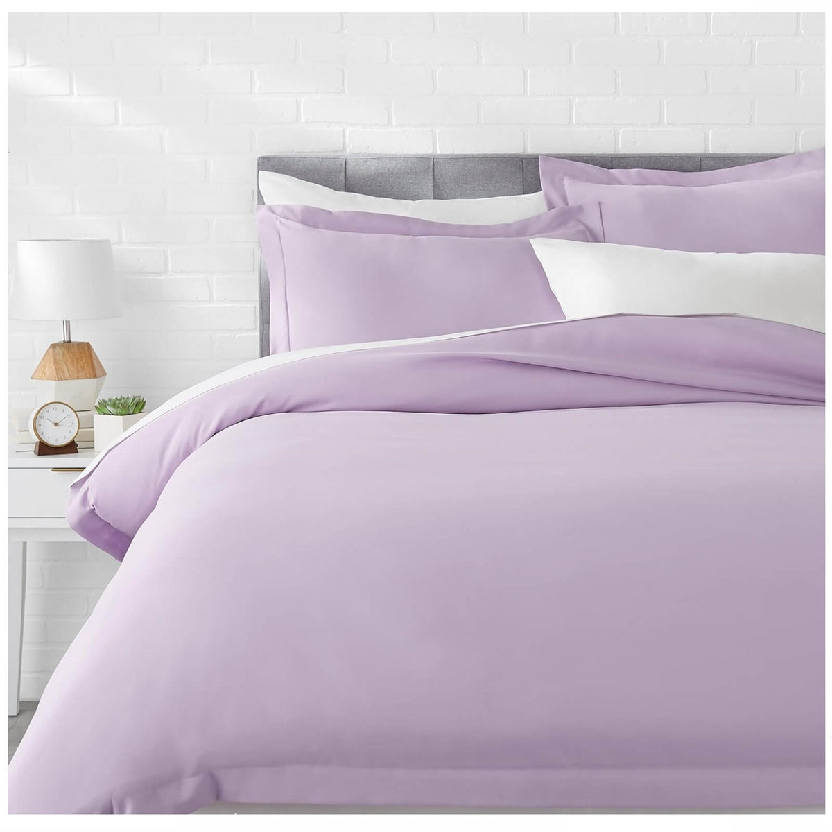 AmazonBasics Set Lenjerie de Pat Plic Pilota 264 x 224 si 2 Fete Perna 51 x 91 Violet