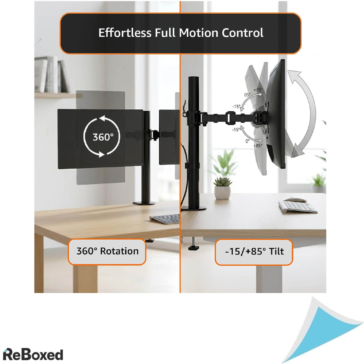 AmazonBasics Suport Dublu pentru Monitoare VESA