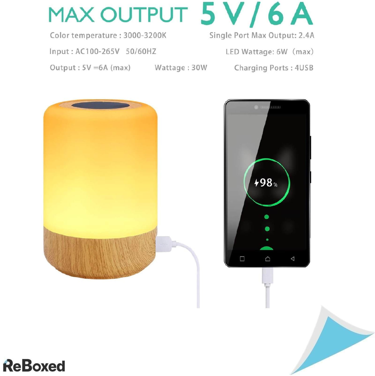 Amouhom Lampa de Birou cu 4 porturi USB Multicolora