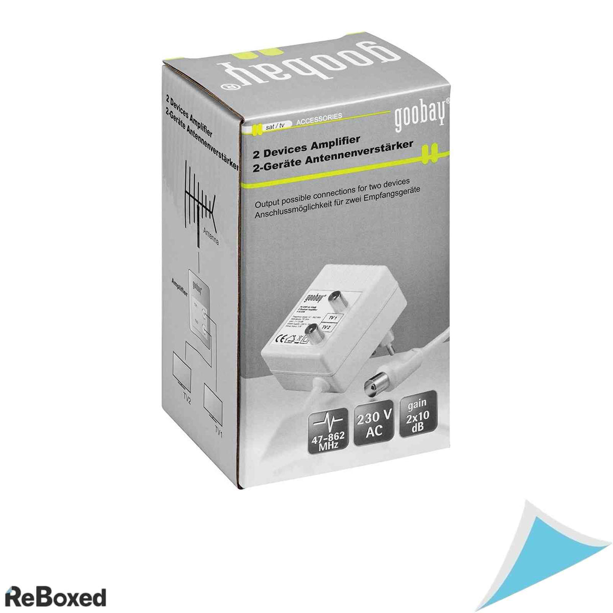 Amplificator semnal antena si cablo-TV Goobay 67226, 2 iesiri
