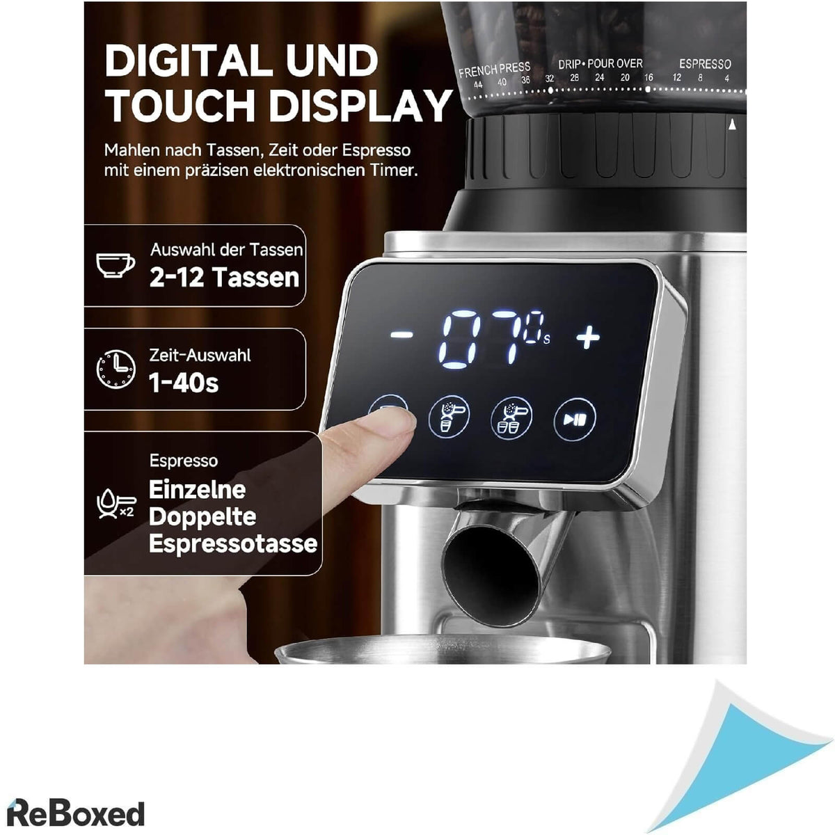 AMZCHEF Rasnita de Cafea Electrica