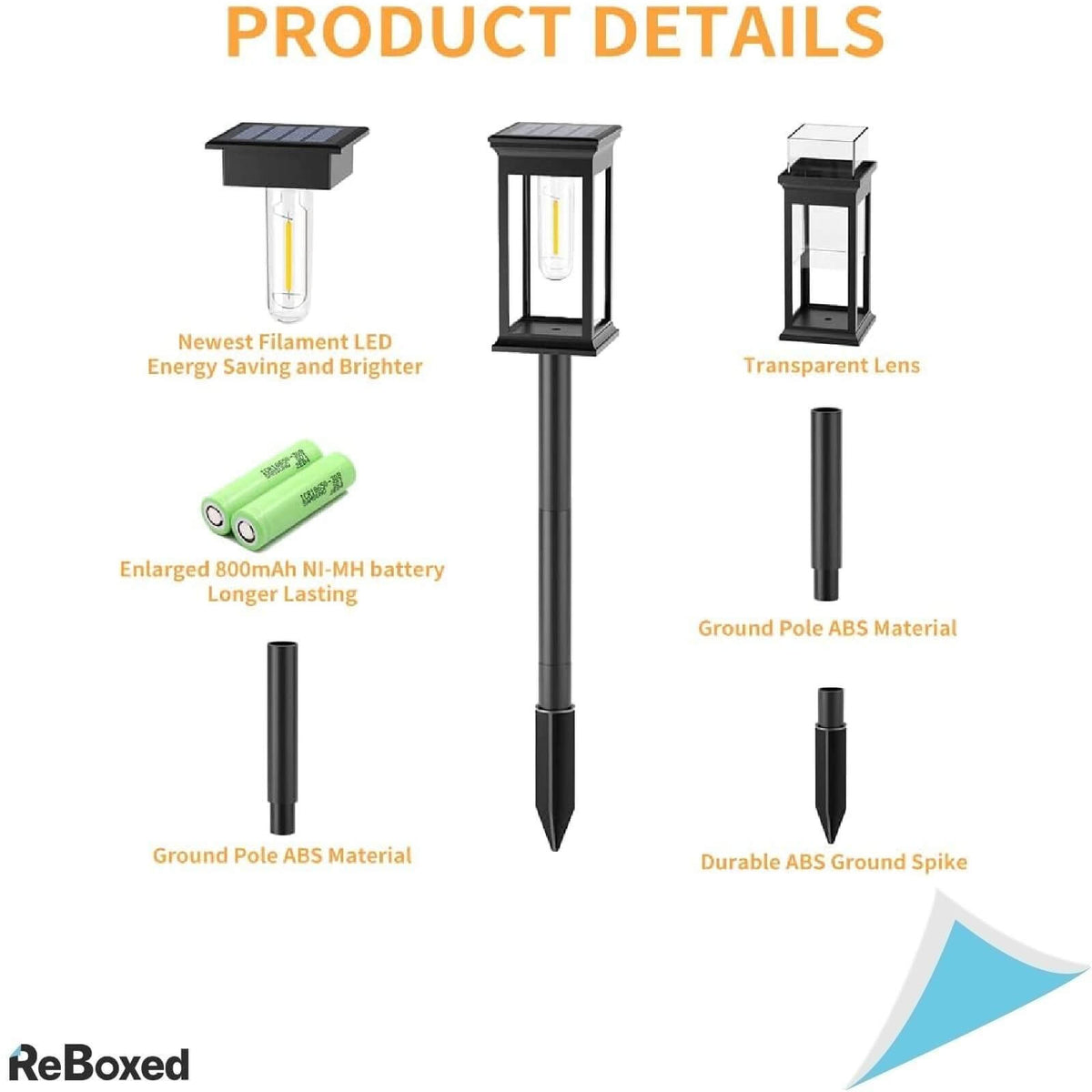 Amzxart Set 4 Lampi Solare pentru Exterior LED