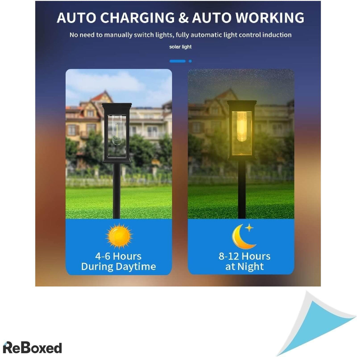 Amzxart Set 4 Lampi Solare pentru Exterior LED