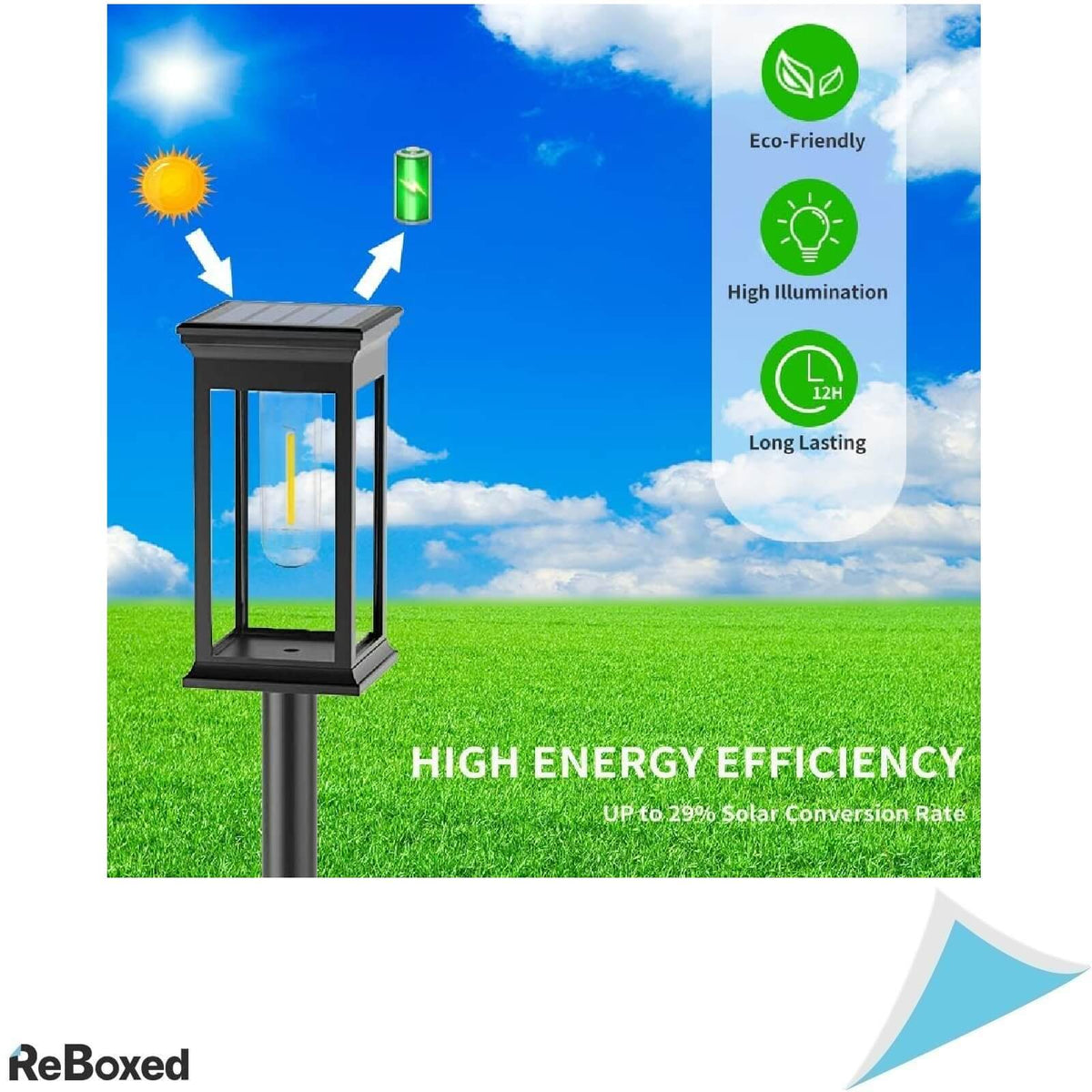 Amzxart Set 4 Lampi Solare pentru Exterior LED