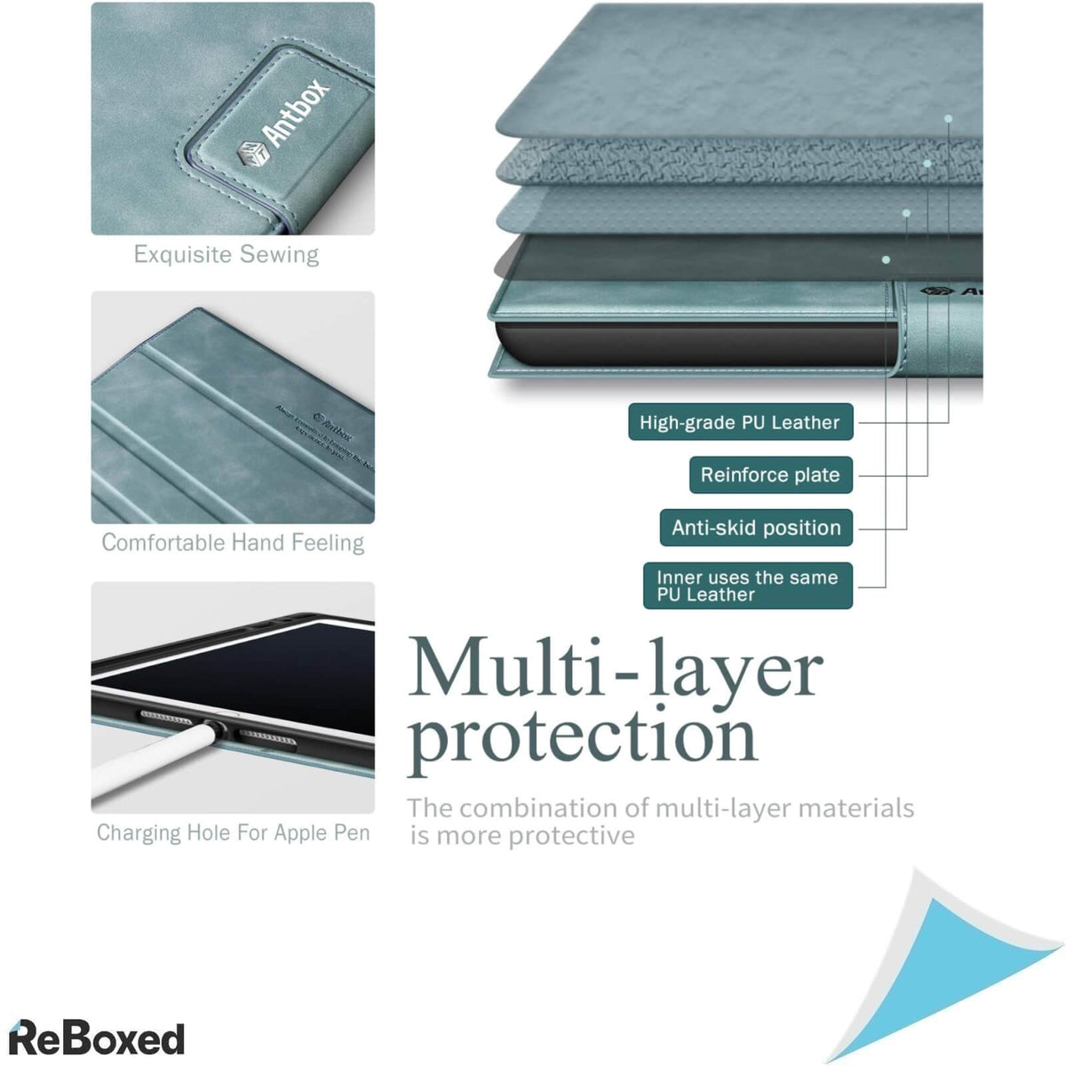 Antbox Husa pentru iPad 10.2 Inch 7th 8th Generation Albastru Deschis