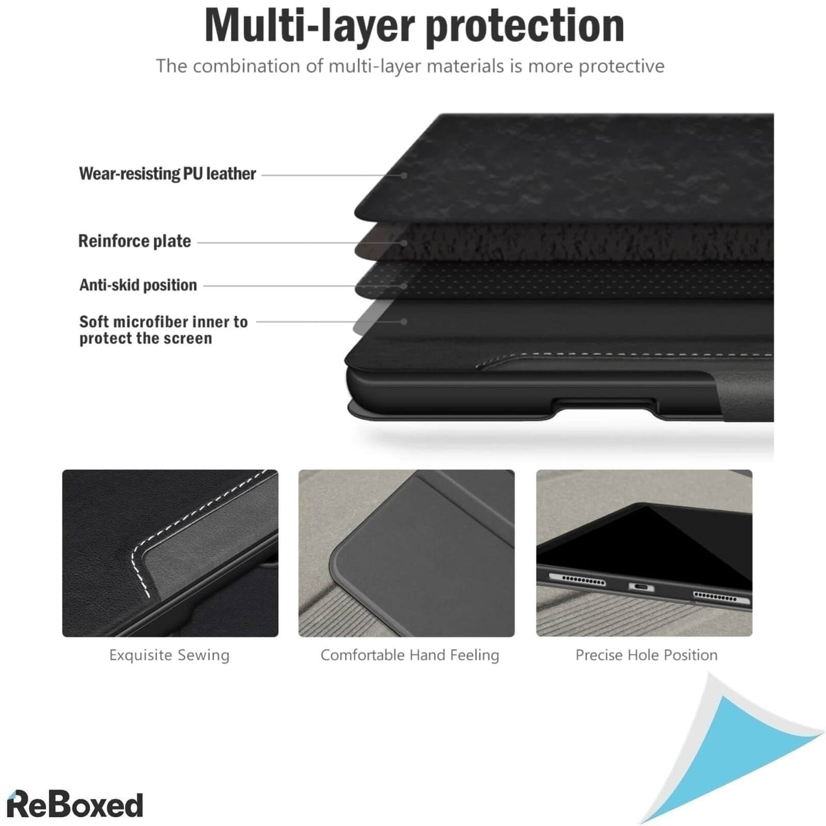 Antbox Husa pentru iPad Pro 12.9inch 2018 2020 2021 2022 Negru