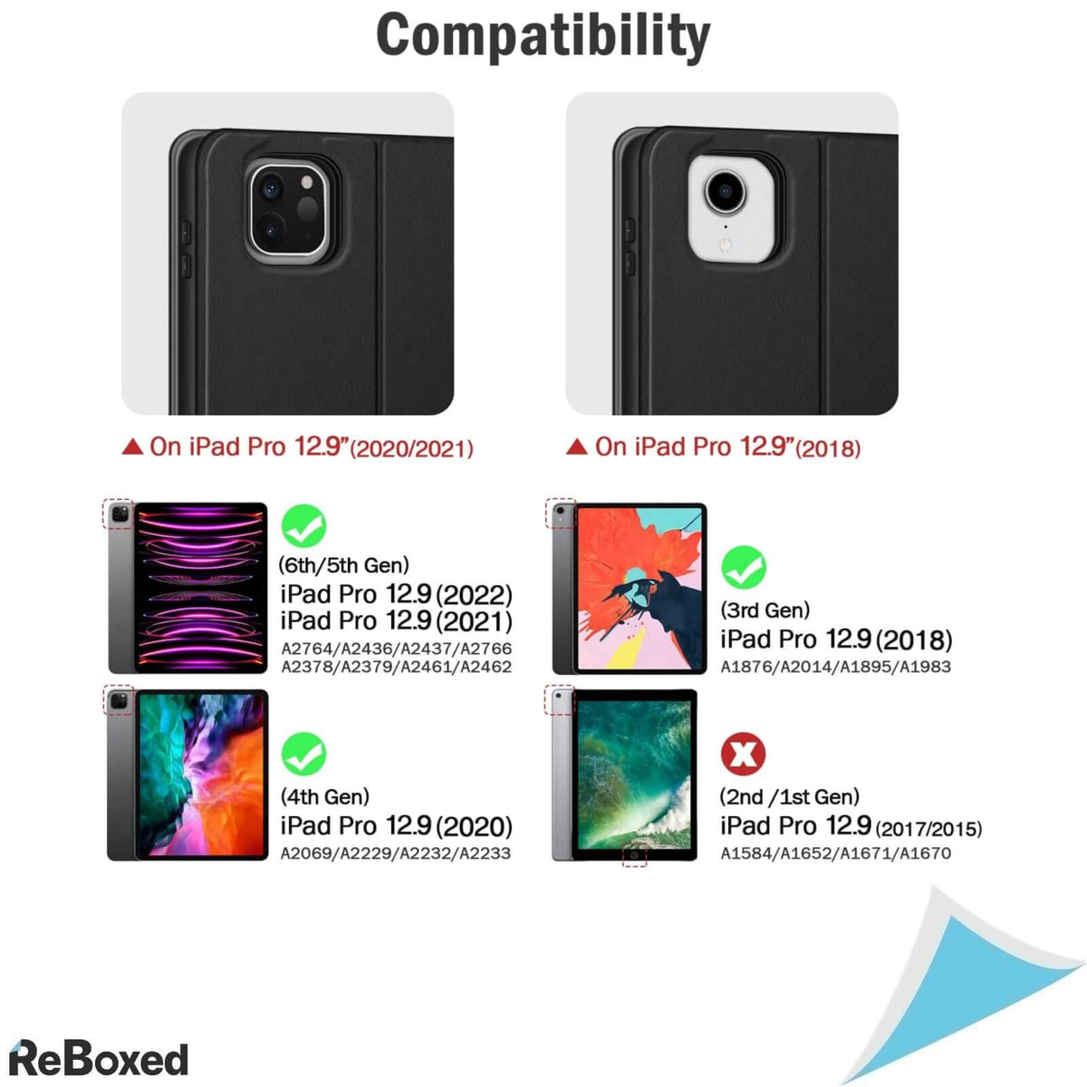 Antbox Husa pentru iPad Pro 12.9inch 2018 2020 2021 2022 Negru