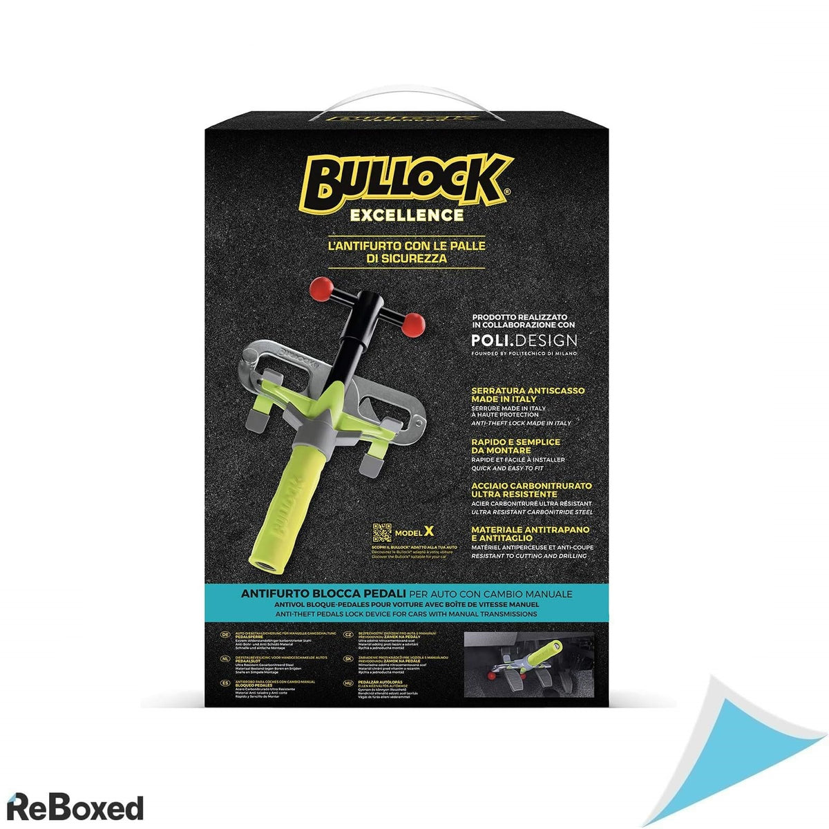 Antifurt Bullock Excellence Model X – protector pedale auto, oțel carbon rezistent, galben