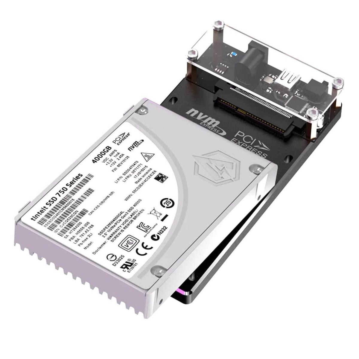 AoDuke Rack 2.5&quot; SFF-8639 USB 3.0 SSD U.2 PCI-E NVMe Open-Frame