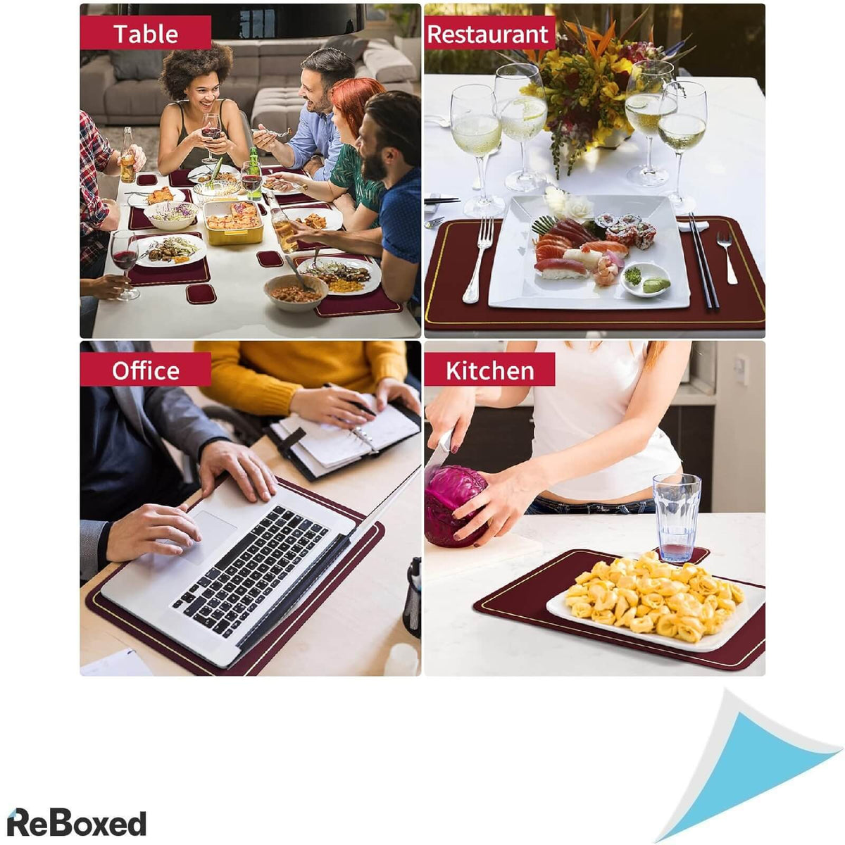 Aoeeppa Set 6 Covorase pentru Masa 41 x 31 cm Rosu