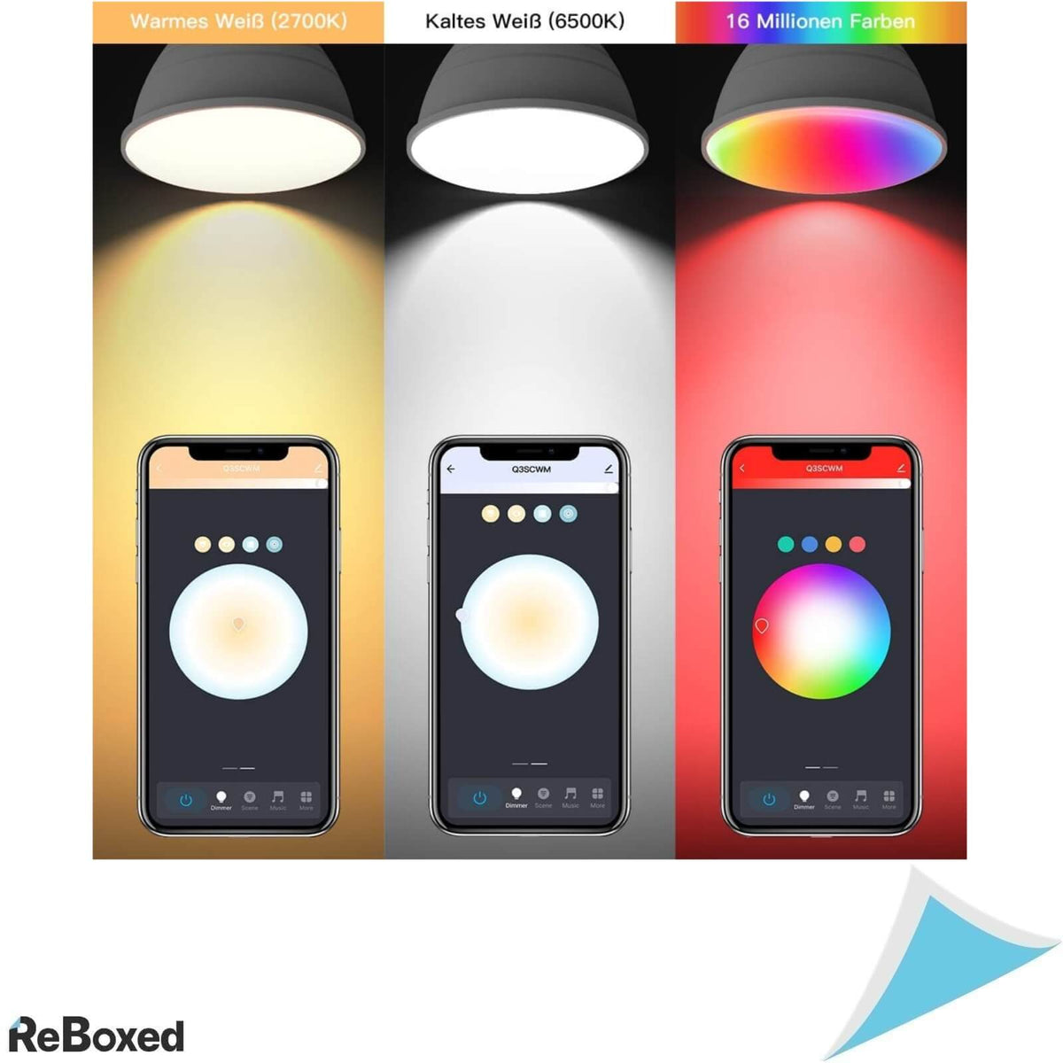 Aoycocr Set 2 Becuri LED Inteligente GU10 5W RGB 6500K