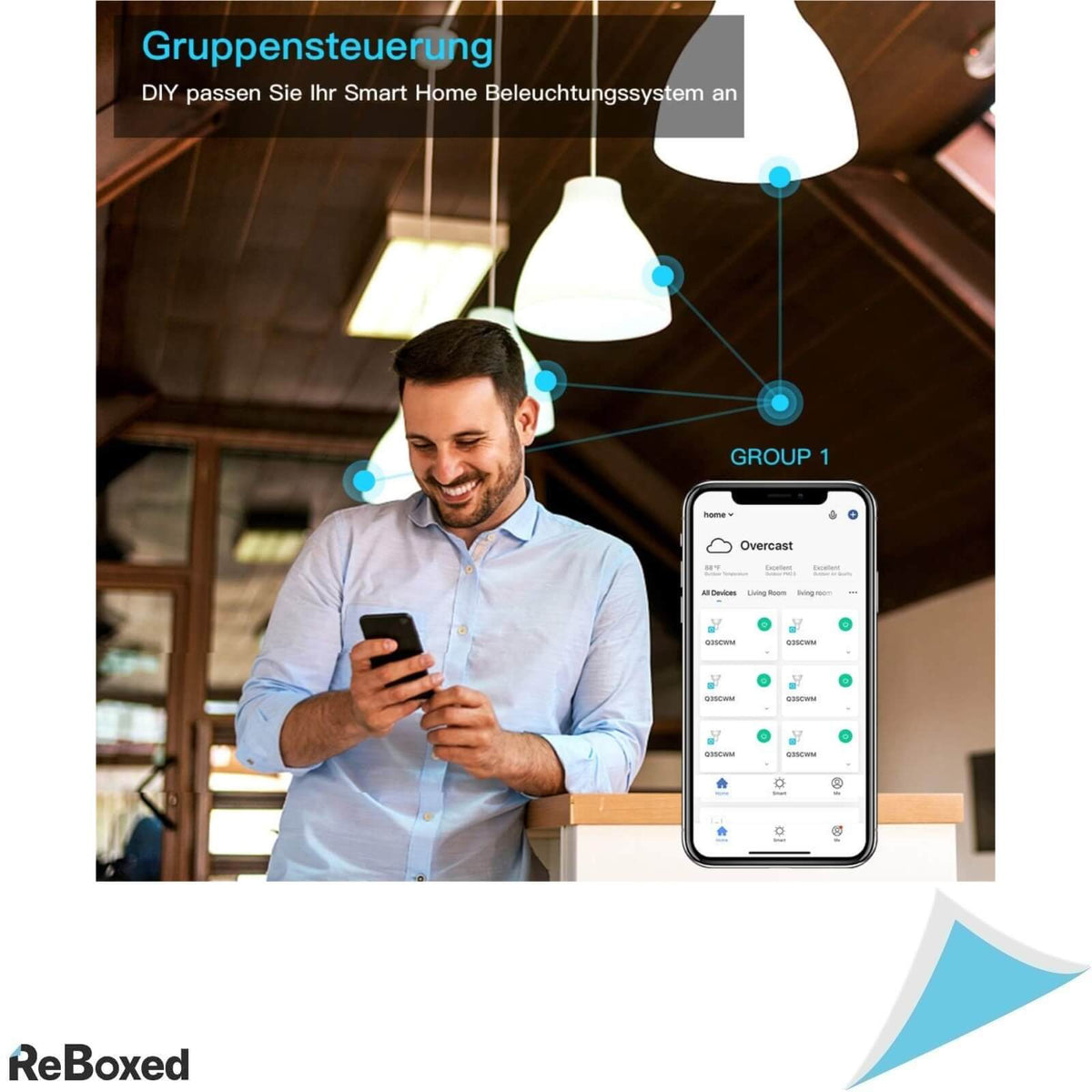 Aoycocr Set 2 Becuri LED Inteligente GU10 5W RGB 6500K