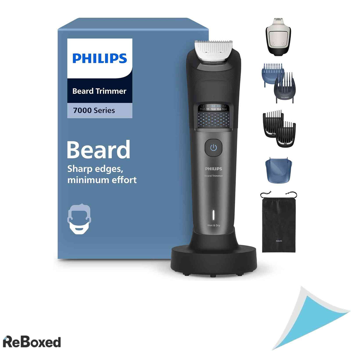 Aparat de Tuns Barba Philips Seria 7000 BT7660 15 Lame Auto-Ascutitoare Tehnologie BeardSense Colector Hair Collector 40 Trepte Lungime Incarcator Husã