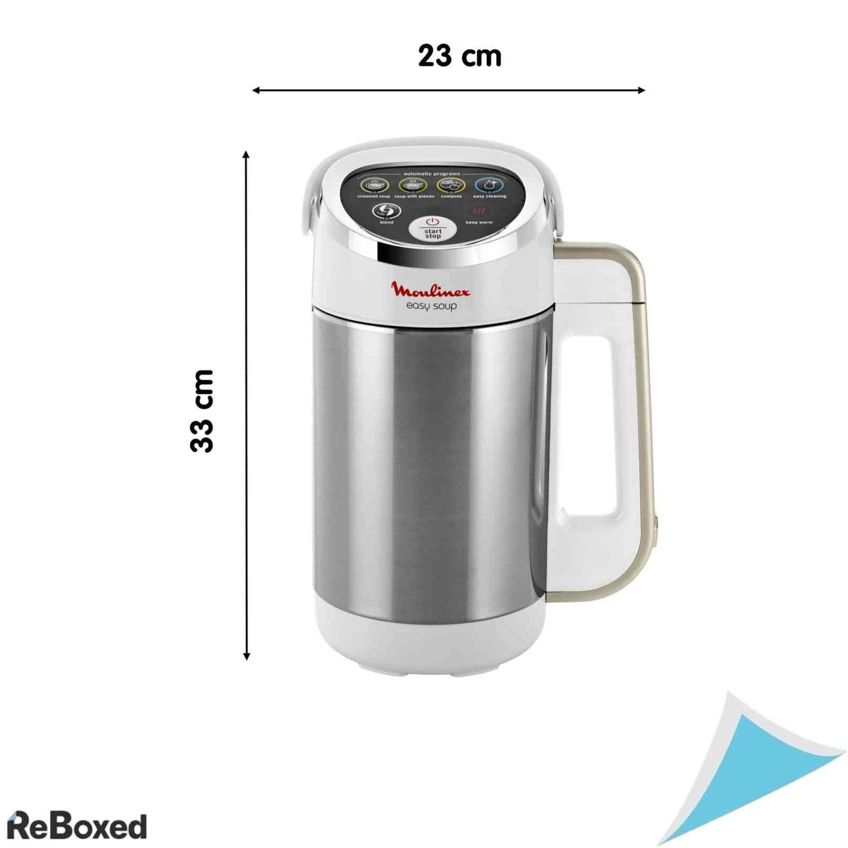 Aparat de Facut Supa si Blender Moulinex Easy Soup LM841110 Putere 1000W Capacitate 1.2L 5 Programe Automate Pereti Dubli Mentinere Cald Argintiu