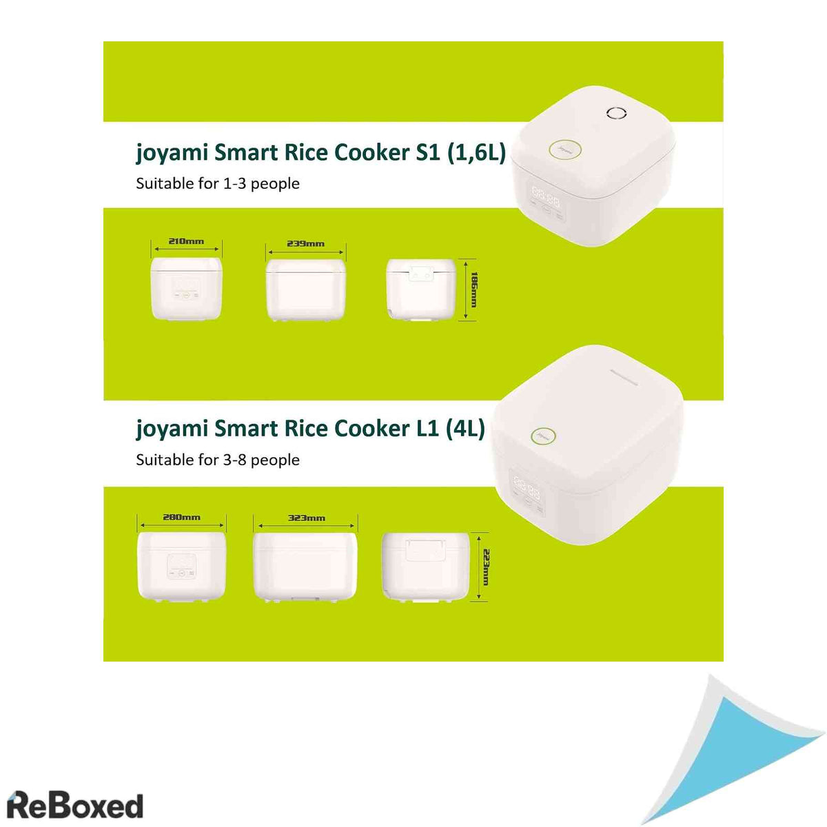 Aparat de Gatit Orez Smart joyami Mini 0.8L Vas Antiaderent Control prin Aplicatie Programare 24h Mentiune Caldura Alb