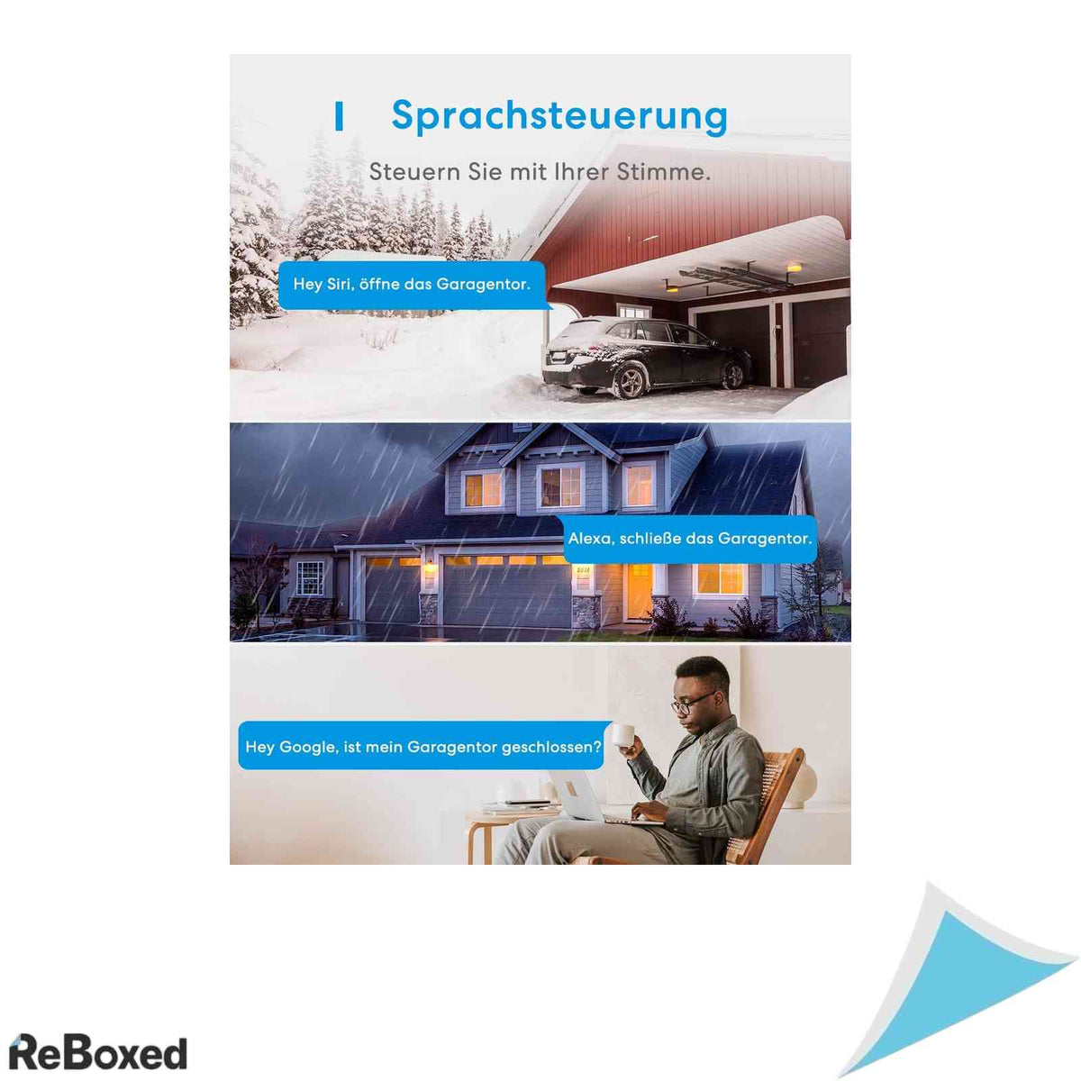 Aparat inteligent deschidere usa garaj Meross Smart WiFi MSG100 cu control aplicatie si vocal