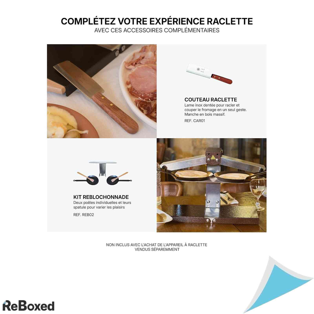 Aparat Traditional Raclette Bron Coucke BREZ01 Putere 230V Rampa Incalzire Reglabila Pliabil pentru 1-4 Persoane Inox Fabricat in Franta