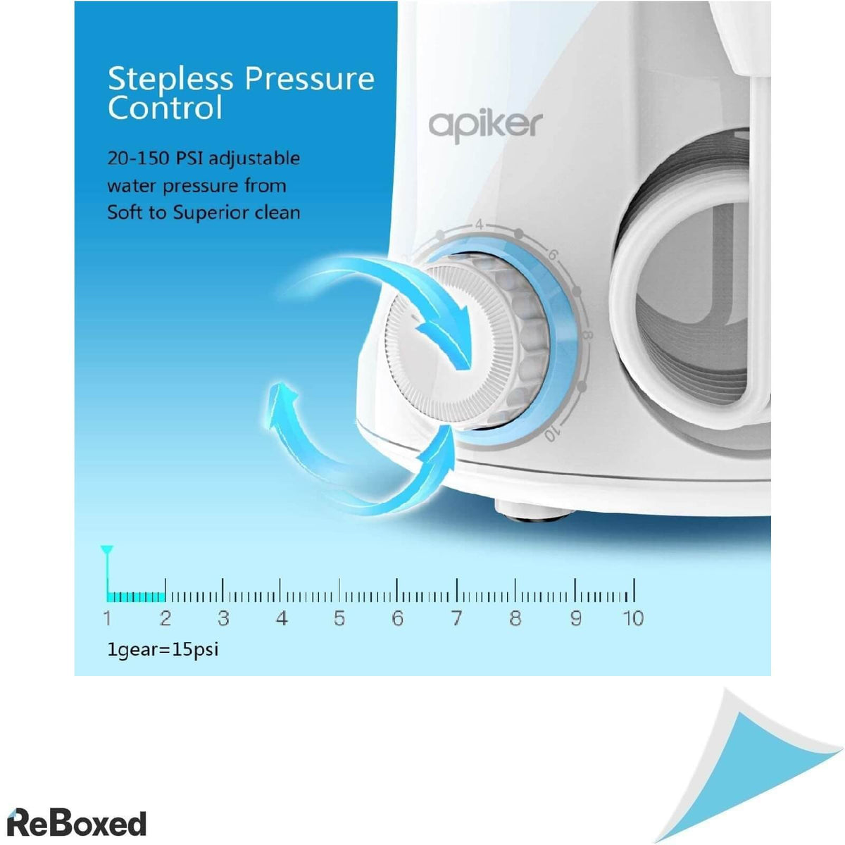 Apiker Irigator Oral pentru Curatarea Dintilor 600ml 10 Niveluri NEGRU