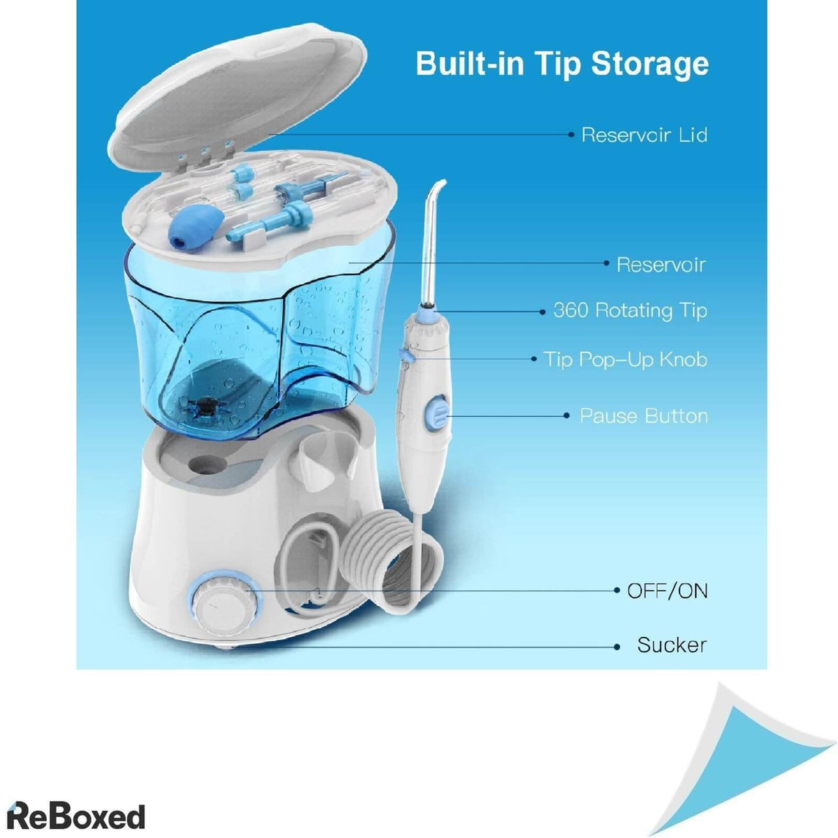 Apiker Irigator Oral pentru Curatarea Dintilor 600ml 10 Niveluri NEGRU